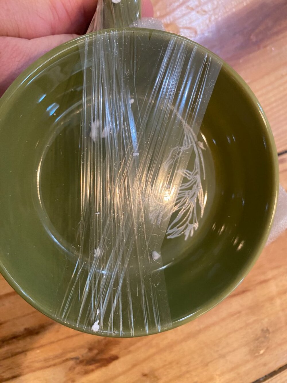 Green floral teacup with lid-NEW! - Picture 3 of 13